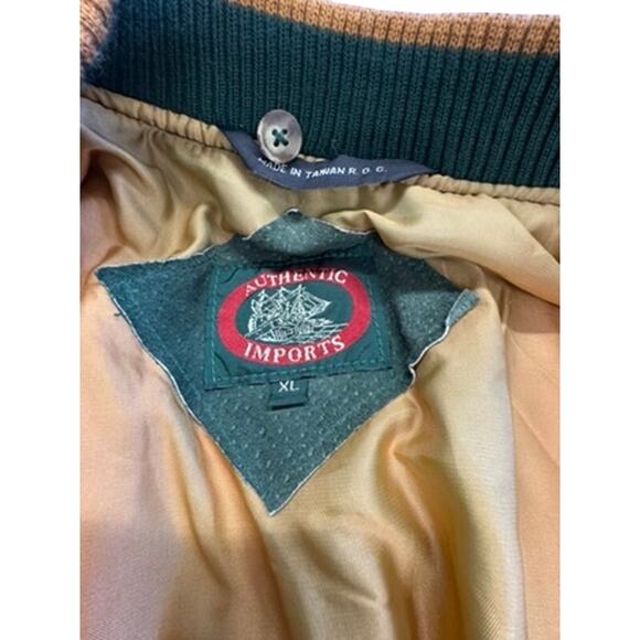 "AUTHENTIC IMPORTS" Mens Suede Leather Varsity Zip Up Jacket SZ XL SOME FADING - Picture 8 of 13